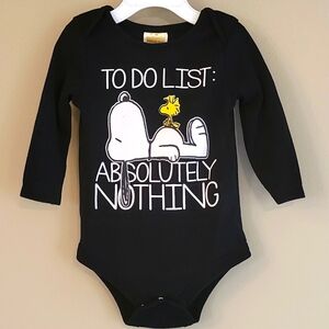 Peanuts Snoopy black long sleeve onesie/bodysuit